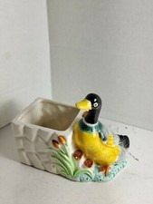 Mallard Duck Figural Planter Small Hand Painted Ceramic - Made in Japan picture