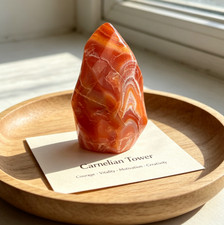 Natural Carnelian Flame Tower 100g Mini Carnelian Crystal Point Healing Crystal picture