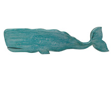 WHALE TEAL WHITE WASH Humpback Whale HUGE Hand Carved Humpback WALL ART Carving picture