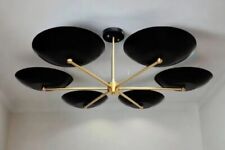 6 Light Dome Style Raw Brass Chandelier Light Fixture picture
