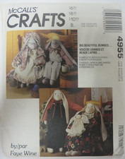 OOP Vtg 90's McCall's 4955 BUNNY RABBIT DOLLS & CLOTHES Sewing Pattern Craft NOS picture