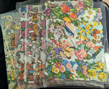 Vintage Die Cut Paper Scraps England and Germany Floral Butterflies Dogs picture