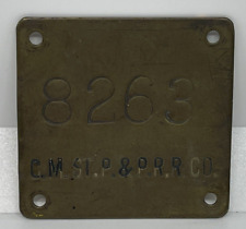 Chicago Milwaukee St. Paul & Pacific RR Co Brass Asset Plate C.M.ST.P.& P.R.R.Co picture