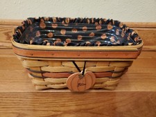Longaberger 1994 Boo Halloween Basket with Cloth Plastic Tie on Cards picture