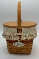 Longaberger 2001 Mothers Day Vintage Blossoms Basket W/Protector Liner and Lid picture
