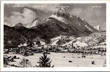 Mittenwald Germany Winter View Town Wetterstein Real Photo RPPC Postcard picture