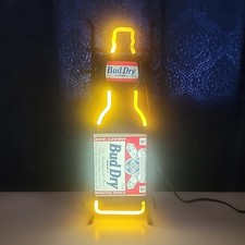 Vintage Neon Budweiser Sign Rare Bud Dry Tested 20 By 7 picture