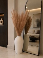 White Ceramic Floor Vase Tall Modern Minimalist Flower Pot Living Room Decor picture
