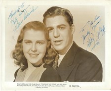 ACTORS BILLY HALOP  & HELEN PARRISH, SIGNED VINTAGE STUDIO PHOTO. picture