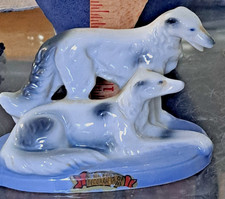 Vintage Borzoi Russian Wolfhound Porcelain Figurine Made in Japan Dog Figure picture