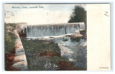 1907 Moodus CT Connecticut Leesville Falls Hand Colored Early Posted View picture