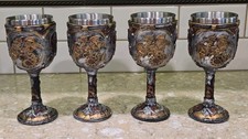 Pacific Giftware Steampunk Mechanical Gearwork Dragon Wine Goblet Decor Set Of 4 picture