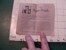 vintage paper: TRICK INSTRUCTIONS only; circa 1950's: ADAMS' AQUA-BEADO picture