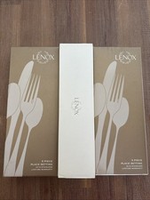 NIB Lenox Eternal Frosted Stainless Flatware 14 Piece—2 Place setting, 1 Hostess picture