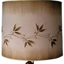 Vintage 1950's Large Drum Lampshade   Leaf Vine Motif 18