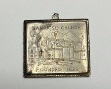 Vintage San Jose Church Puerto Rico Pendant Medal Founded 1532 San Juan Charm picture