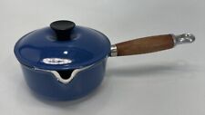 Vintage Le Creuset #14 Sauce Pan Blue Wood Handle With Lid picture