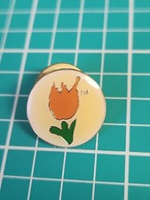 Vtg 🌷 Tulip Company Logo TM Trademark Gold Tone Lapel Pin picture
