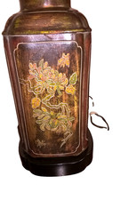 1 Frederick Cooper Vintage Chinoiserie Etched Wood Ceramic  Lamp (2 Available) picture