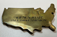 Vintage 1984 Agency Star Fall Campaign US Map Metal Paperweight Collectible picture