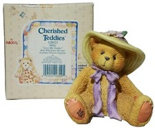 1995 Enesco Cherished Teddies #128023 Millie Love Me Tender Lavender Flowers picture