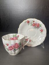 Clarence Bone China Tea Cup And Saucer Pink Flowers Roses Made In England picture
