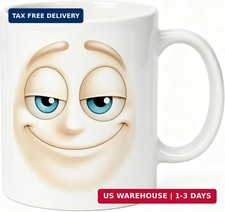 Funny Face Mug, Two-Sided Reaction Mug, Smug Smile & Laughing Tears picture