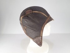 Vintage WWII USAAF Type B-6 Shearling Leather Flight Helmet Cap 1942 Extra Large picture