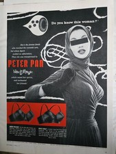 1956 Women's Peter pan black magic bra Vintage Fashion Ad  picture