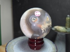 Beautiful Blue Flower Agate Sphere 2.9in P98 picture