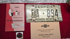 1957 Georgia car tag Public service commission good cond with other extras picture