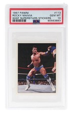 Panini 1997 WWF Superstars The Rock #113 Rocky Maivia PSA 10 Gem MT Rookie RC picture