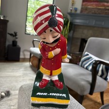 Vintage 12 In Air India Hand Carved Wooden  Figurine picture