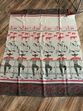 Vintage 1950’s Cowboy Cotton Camp Blanket Own A Piece Of Western Americana picture