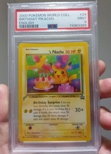 PSA 9 Birthday Pikachu 24 Wotc 2000 Stamped Promo picture