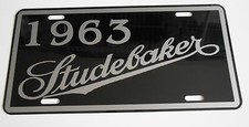 1963 63 STUDEBAKER Metal License Plate Silver Hawk Lark Gran Turismo Avanti picture