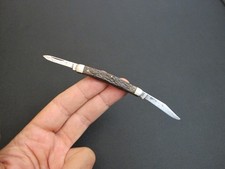 Vtg Small Western Cutlery Co. USA Model 242 Pocket Knife 2-5/8”  Jigged Handles picture