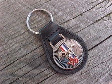 1976 '76 MUSTANG CHROME LEATHER KEY FOB NOS Hi-QUALITY STUNNING CAR KEY HOLDER picture