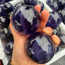 2pc Natural Blue Flourite Ball Crystal Quartz Reiki Healing random 300g picture