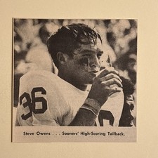 Steve Owens Oklahoma Sooners 1969 Sporting News Football 4X4 Panel picture