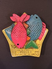 RARE Vintage Pisces Astrology Zodiac Coin Bank Retro MCM Japan picture
