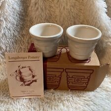 LONGABERGER LOT OF 2 Cream VOTIVE CUPS, USA POTTERY, NEW IN BOX picture