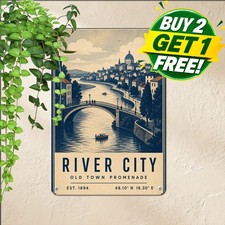 Budapest Hungary Landmark Retro Travel Souvenir Decor Sign Metal Tin Sign 8x12 picture