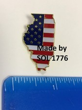 Illinois State Lapel Pin IL US Flag American USA Patriot Politics  picture