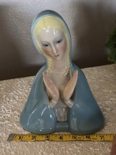 Lenci Turin Italy sculpture statuette bust Madonna ceramic Art Deco. picture