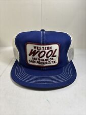 Vintage Western Wool & Mohair Co San Angelo Texas Snapback Hat K Products Patch picture