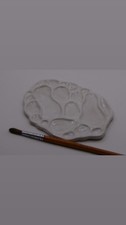 white handmade ceramic paint pallete picture