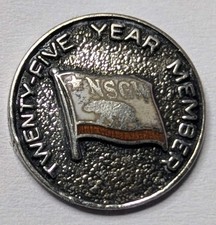 40s 50s NSGW Sterling / Enameled 25 Year Pin - Native Sons of the Golden West picture