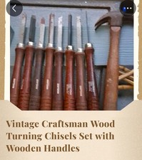 Vintage antique wood tools craftsman with wooden handles picture