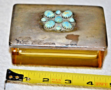 Vintage Loetz Glass Cigarette Box Original Lid RARE picture
